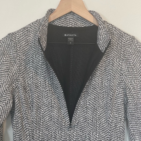 Athleta Delancey Textured Dress Gray, Long-Sleeve Mock Neck, Bodycon, 1/4 Zip, M - Picture 6 of 16